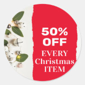 Vrolijk Kerstfeest Feestelijke Vakantie Gift Desig Ronde Sticker (Voorkant)