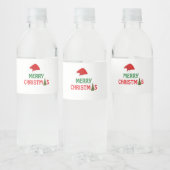 Vrolijk Kerstfeest Feestelijke Vakantie Gift Desig Waterfles Etiket (Flessen)