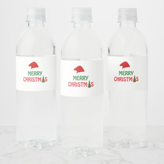 Vrolijk Kerstfeest Feestelijke Vakantie Gift Desig Waterfles Etiket (Flessen)