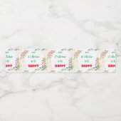 Vrolijk Kerstfeest Feestelijke Vakantie Gift Desig Waterfles Etiket (Enkel label)