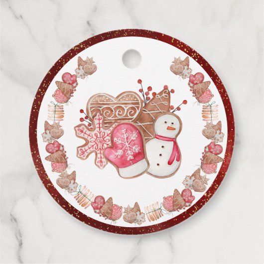 Vrolijk kerstfeest, feestelijke vakantiekoekjes, v bedankjes labels (Achterkant)