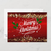 Vrolijk kerstfeest, feestelijke vormgeving briefkaart (Voorkant / Achterkant)