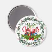 Vrolijk kerstfeest, feestelijke vormgeving, magneet (Voorkant / Achterkant)