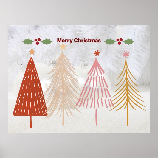 Vrolijk kerstfeest, feestelijke vormgeving, poster (Voorkant)