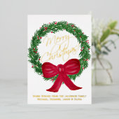 Vrolijk kerstfeest! Feestieve Waterverf Pijn Warm Folie Feestdagenkaart (Staand Voorkant)