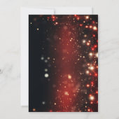 Vrolijk kerstfeest feestje Rode gouden bellen Kaart (Achterkant)