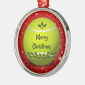 Vrolijk kerstfeest, feesttennisontwerp. metalen ornament (Links)