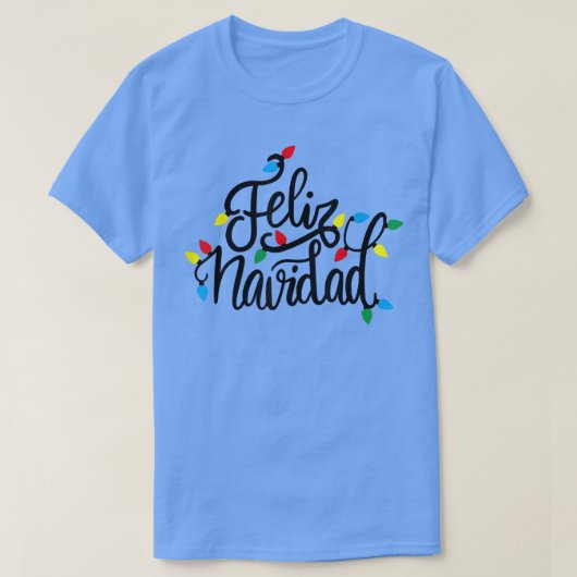 Vrolijk kerstfeest Feliz Navidad T-shirt (Design voorkant)