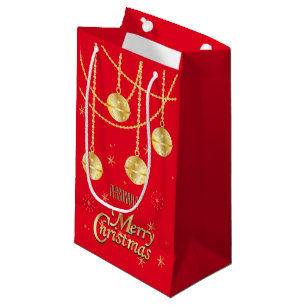 Vrolijk kerstfeest Festive Red- en goudversieringe Klein Cadeauzakje