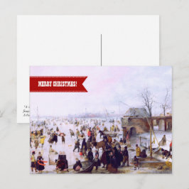 Vrolijk kerstfeest. Fijne Kunst Kerstmis Feestdagenkaart