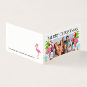 Vrolijk Kerstfeest Flamingo Familiefoto Kaart (Buitenkant)