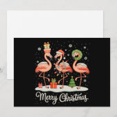 Vrolijk kerstfeest Flamingo Kerstverlichting Kerst Feestdagenkaart (Voorkant / Achterkant)