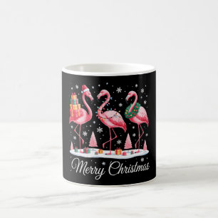 Vrolijk kerstfeest Flamingo Licht Kerstman Hoed Xm Koffiemok