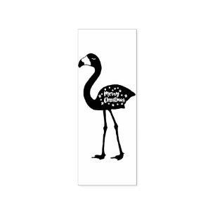 "Vrolijk kerstfeest" Flamingo Rubber stempel, met  Rubberstempel