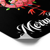Vrolijk Kerstfeest Flamingo Santa Fa La La Mingo C Poster (Hoek)