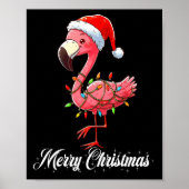 Vrolijk Kerstfeest Flamingo Santa Fa La La Mingo C Poster (Voorkant)