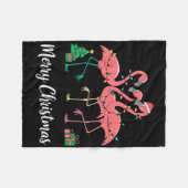 Vrolijk kerstfeest Flamingo Santa Hat-kerstmis Fleece Deken (Voorkant (Horizontaal))