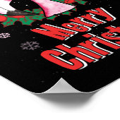 Vrolijk kerstfeest Flamingo Santa Hat Zonnebrillen Poster (Hoek)