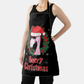 Vrolijk kerstfeest Flamingo Santa Hat Zonnebrillen Schort (Insitu)