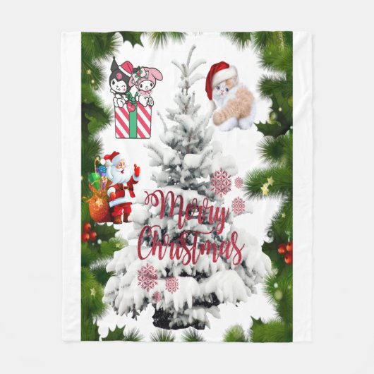 Vrolijk kerstfeest fleece deken (Voorkant)
