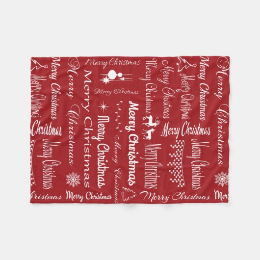 Vrolijk kerstfeest fleece deken (Voorkant (Horizontaal))