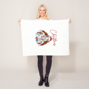 Vrolijk kerstfeest fleece deken