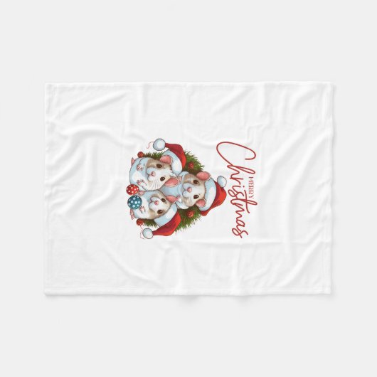 Vrolijk kerstfeest fleece deken (Voorkant (Horizontaal))