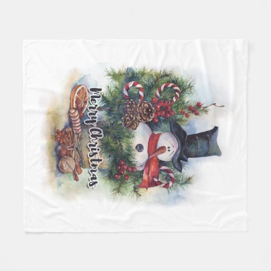 Vrolijk kerstfeest fleece deken (Voorkant (Horizontaal))