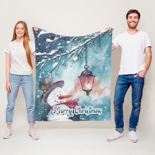 Vrolijk kerstfeest fleece deken (In situ)