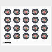 Vrolijk kerstfeest Floral Poinsettia Bouquet Ronde Sticker (Vel)
