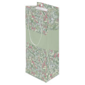 Vrolijk kerstfeest Floral Waterverf Wijn Cadeautas (Achterkant Gekanteld)