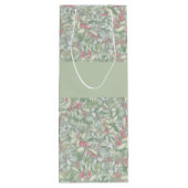 Vrolijk kerstfeest Floral Waterverf Wijn Cadeautas (Achterkant)