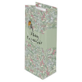 Vrolijk kerstfeest Floral Waterverf Wijn Cadeautas (Voorkant Gekanteld)