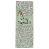 Vrolijk kerstfeest Floral Waterverf Wijn Cadeautas (Voorkant)