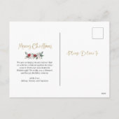 Vrolijk kerstfeest | Florale adreswijziging Foto Feestdagenkaart (Achterkant)