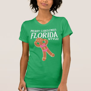 Vrolijk kerstfeest FLORIDA STYLE Gingerbrood Bikin T-shirt