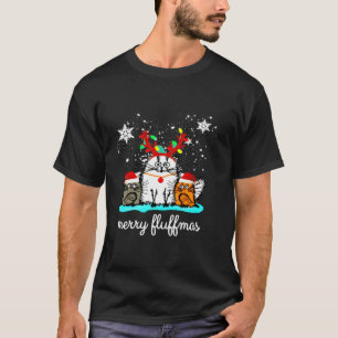 Vrolijk Kerstfeest Fluffmas Kat Sinterklaas Pet Xm T-shirt