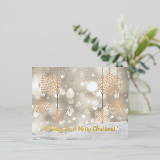 "Vrolijk kerstfeest" Folie Feestdagen Briefkaart (Staand Voorkant)