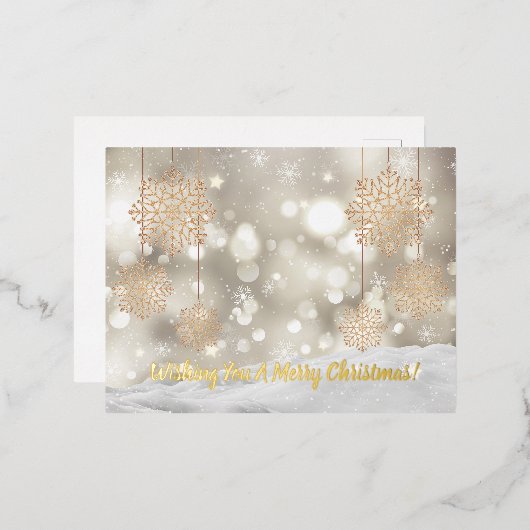 "Vrolijk kerstfeest" Folie Feestdagen Briefkaart (Voorkant / Achterkant)