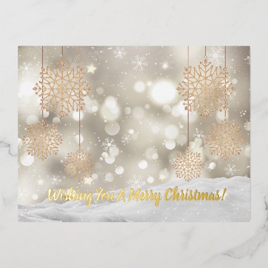 "Vrolijk kerstfeest" Folie Feestdagen Briefkaart (Voorkant)