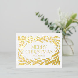 Vrolijk kerstfeest folie feestdagen briefkaart