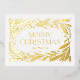 Vrolijk kerstfeest folie feestdagen briefkaart