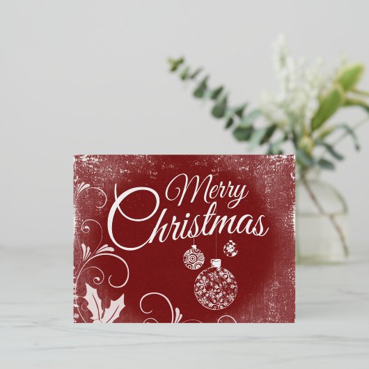 "Vrolijk kerstfeest" Folie Feestdagen Briefkaart (Staand Voorkant)