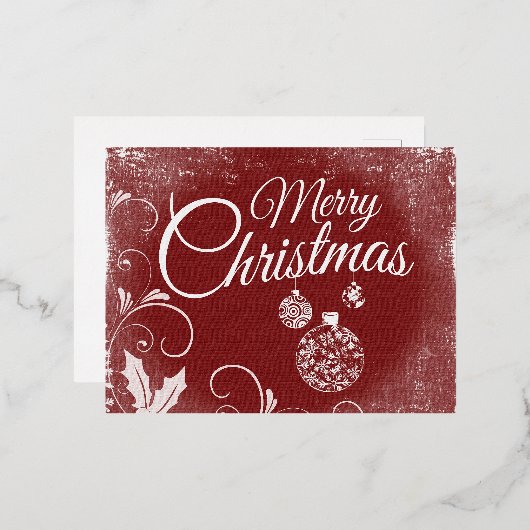 "Vrolijk kerstfeest" Folie Feestdagen Briefkaart (Voorkant / Achterkant)