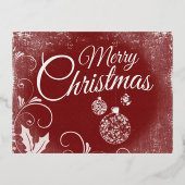 "Vrolijk kerstfeest" Folie Feestdagen Briefkaart (Voorkant)