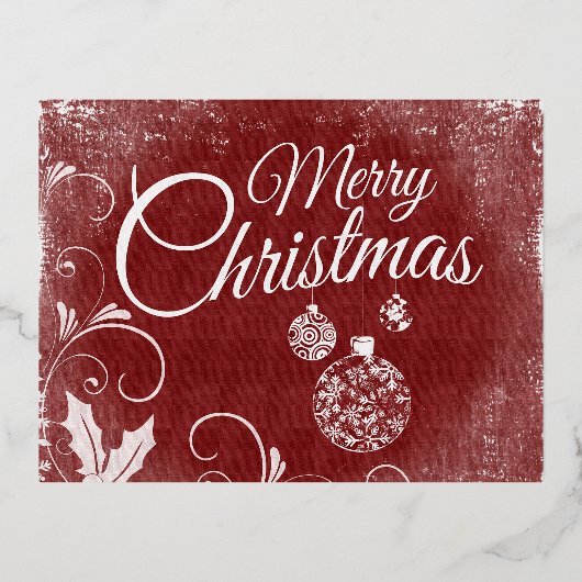 "Vrolijk kerstfeest" Folie Feestdagen Briefkaart (Voorkant)