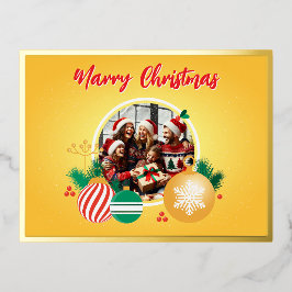 Vrolijk kerstfeest folie feestdagen briefkaart