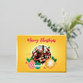 Vrolijk kerstfeest folie feestdagen briefkaart (Staand Voorkant)