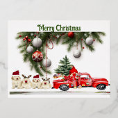 Vrolijk kerstfeest folie feestdagen briefkaart (Voorkant)