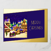 Vrolijk kerstfeest - Folie in de sneeuw Feestdagen Briefkaart (Voorkant)